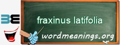 WordMeaning blackboard for fraxinus latifolia